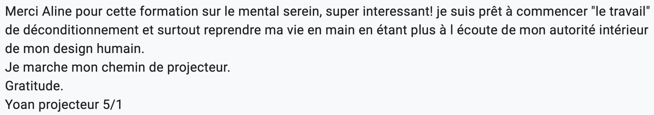 Témoignage sur la formation Mental serein